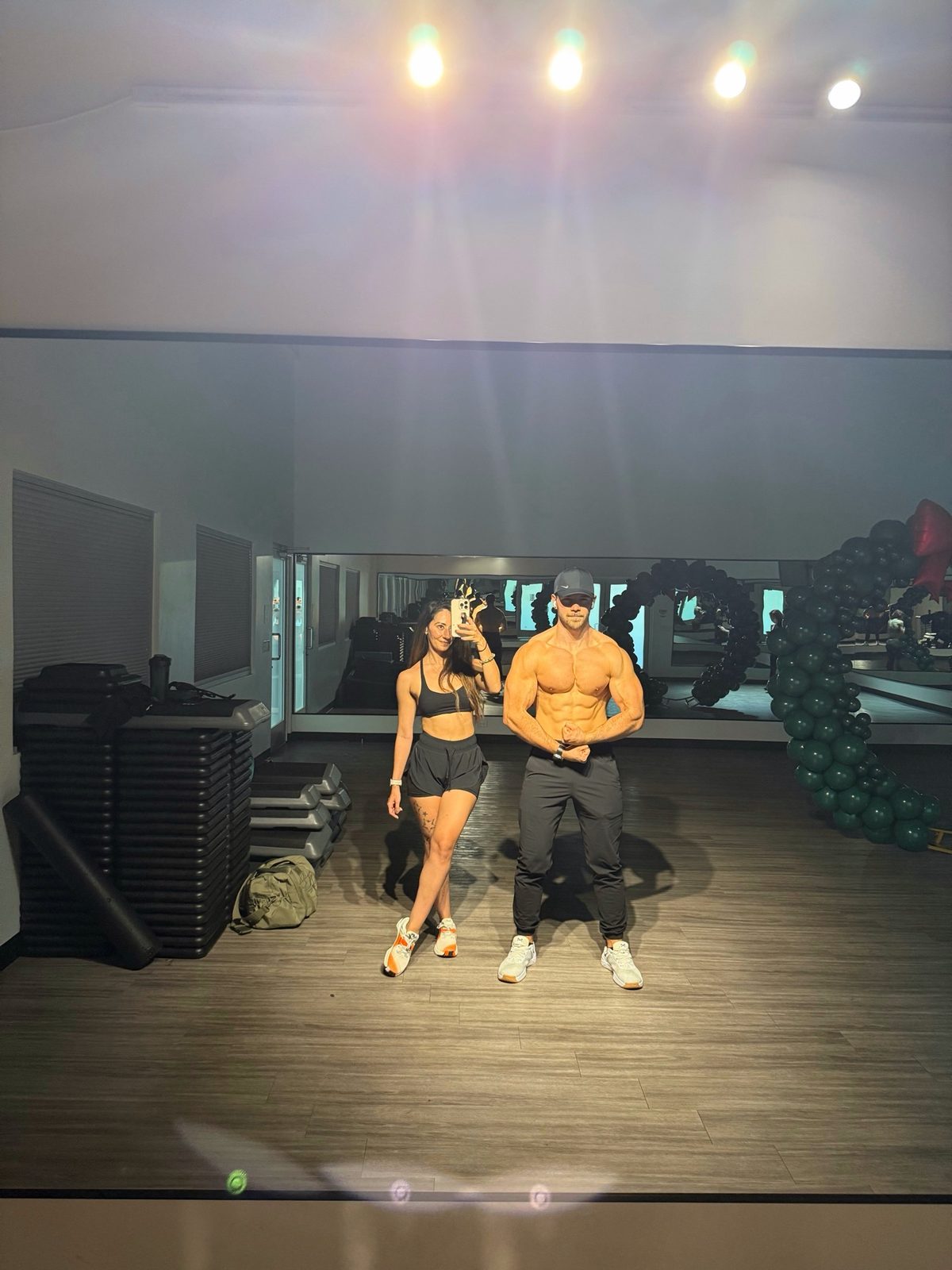 Ruben and Janeza posing together in the gym